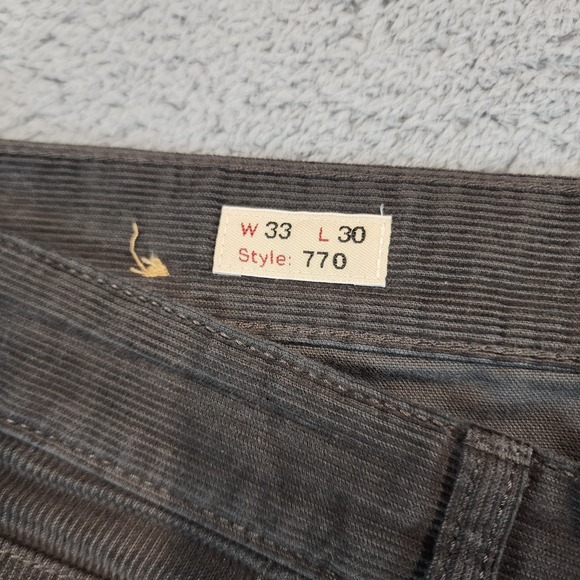 J Crew 770 Corduroy Pants Mens 33x30 Charcoal Gray Straight Leg 5 Pockets Casual - Picture 5 of 11